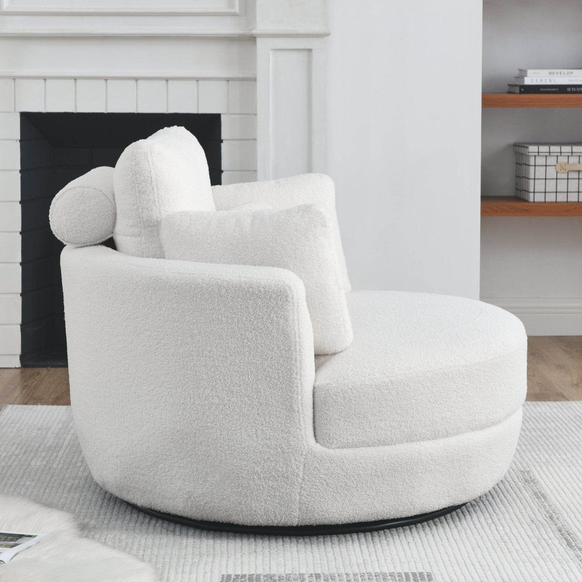Oversized Swivel Fabric Lounge Chair - Omega Lifestyles