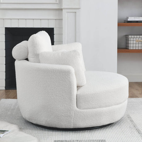 Oversized Swivel Fabric Lounge Chair - Omega Lifestyles