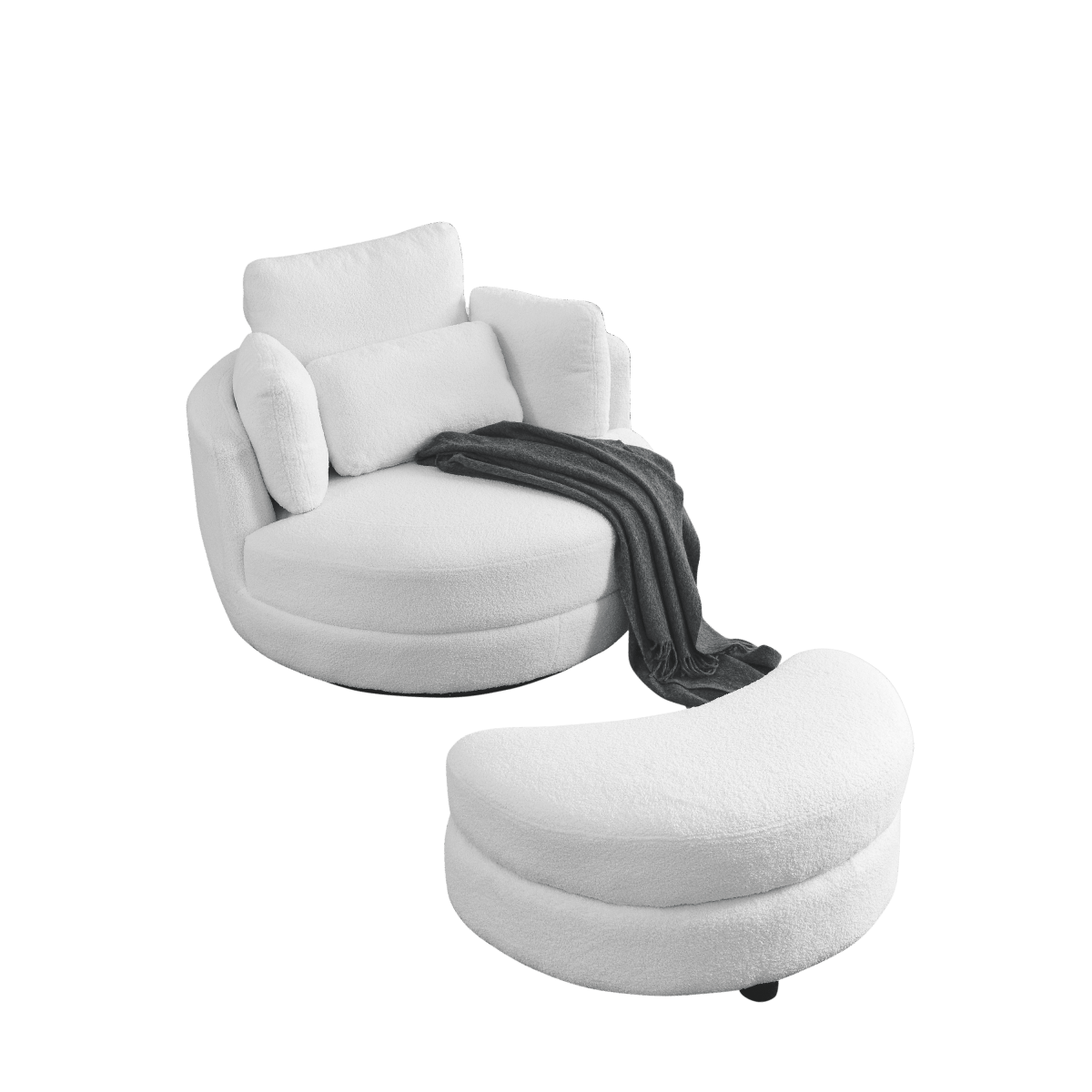 Oversized Swivel Fabric Lounge Chair - Omega Lifestyles