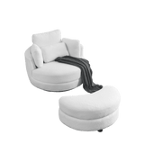 Oversized Swivel Fabric Lounge Chair - Omega Lifestyles