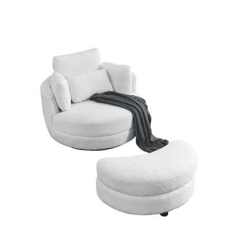 Oversized Swivel Fabric Lounge Chair - Omega Lifestyles