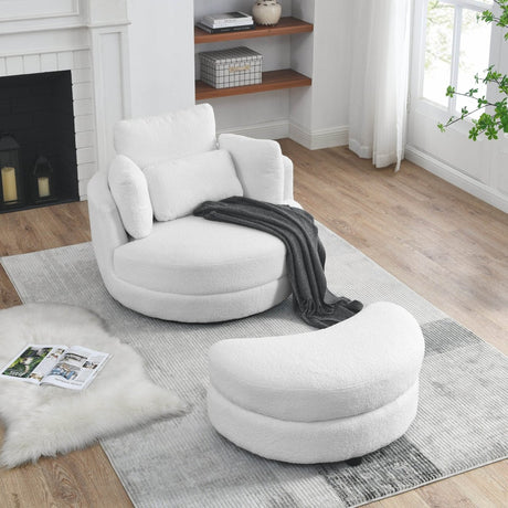 Oversized Swivel Fabric Lounge Chair - Omega Lifestyles