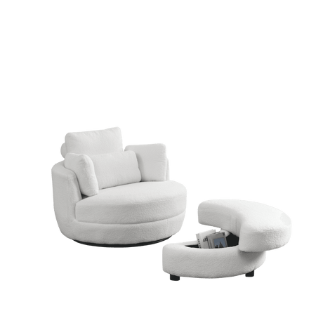 Oversized Swivel Fabric Lounge Chair - Omega Lifestyles