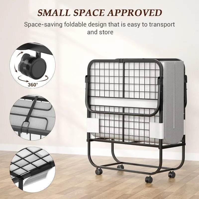 Medium Memory Foam Folding Bed With Portable Cover - Omega Lifestyles