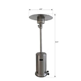 Propane 46000 BTU Steel Gray Stainless Steel Patio Heater - Calmora - Omega Lifestyles