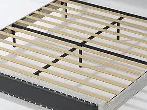 PU Leather Platform Bed Frame with Charging Station and LED Lights - Omega Lifestyles