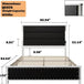 PU Leather Platform Bed Frame with Charging Station and LED Lights - Omega Lifestyles