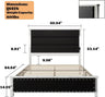 PU Leather Platform Bed Frame with Charging Station and LED Lights - Omega Lifestyles