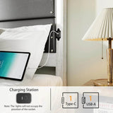 PU Leather Platform Bed Frame with Charging Station and LED Lights - Omega Lifestyles