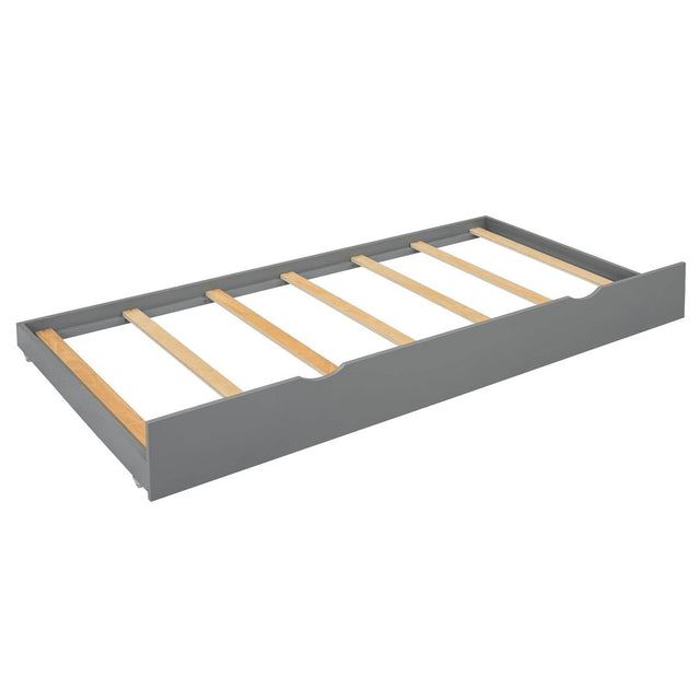 Queen Platform Bed With Trundle Drawers USB Ports Gray - Omega Lifestyles