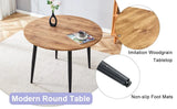 Round Extendable MDF Dining Table With 4 PU Chairs - Omega Lifestyles