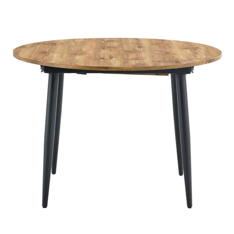 Round Extendable MDF Dining Table With 4 PU Chairs - Omega Lifestyles