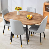 Round Extendable MDF Dining Table With 4 PU Chairs - Omega Lifestyles