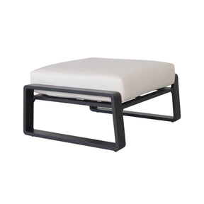 Set of 2 Aluminum Ottomans With Plush Beige Cushions - Omega Lifestyles