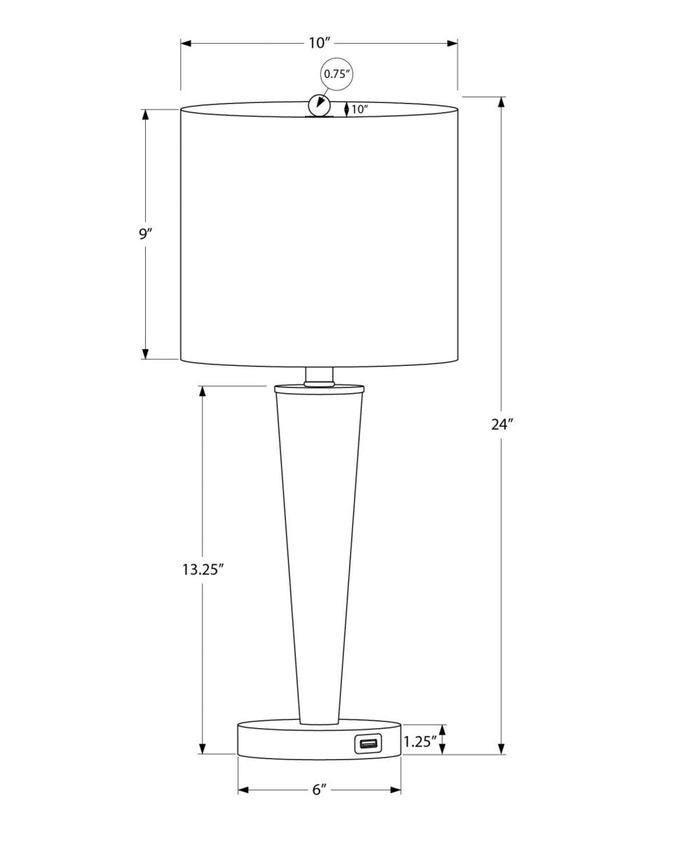 Set of 2 Contemporary Nickel Metal Table Lamps With USB - Sleep Galleria