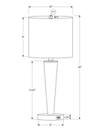 Set of 2 Contemporary Nickel Metal Table Lamps With USB - Sleep Galleria