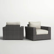Set of 2 Fully Assembled Modern Outdoor Wicker Armchairs - Calmora - Omega Lifestyles