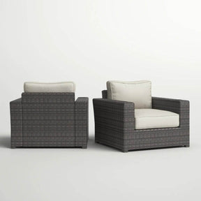 Set of 2 Fully Assembled Modern Outdoor Wicker Armchairs - Omega Lifestyles