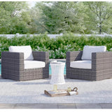 Set of 2 Fully Assembled Modern Outdoor Wicker Armchairs - Calmora - Omega Lifestyles