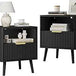 Set of 2 Modern Fluted Wood Nightstands - Omega Lifestyles