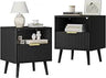 Set of 2 Modern Fluted Wood Nightstands - Omega Lifestyles