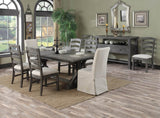 Solid Wood Gray Butterfly Leaf Dining Table - Calmora - Omega Lifestyles