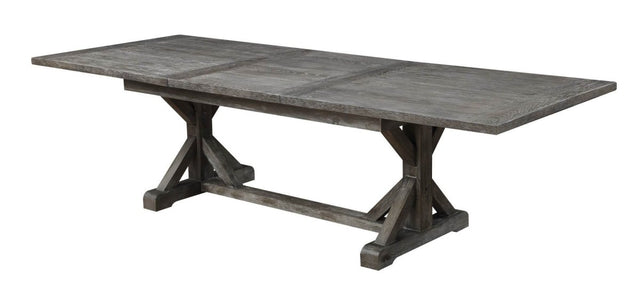 Solid Wood Gray Butterfly Leaf Dining Table - Calmora - Omega Lifestyles