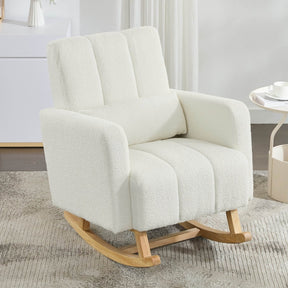 Teddy Velvet Rocking Chair With Pillow - Omega Lifestyles