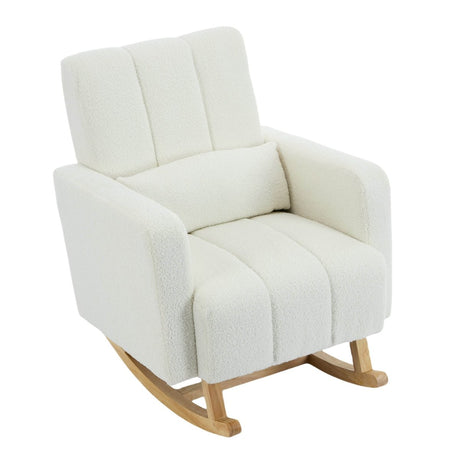 Teddy Velvet Rocking Chair With Pillow - Sleep Galleria