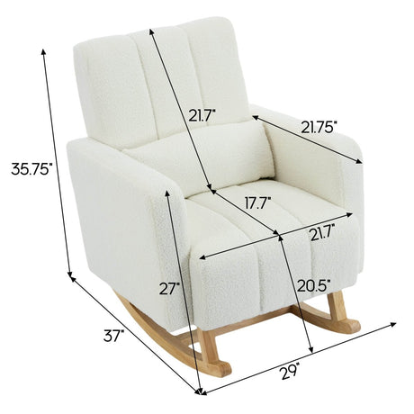 Teddy Velvet Rocking Chair With Pillow - Sleep Galleria