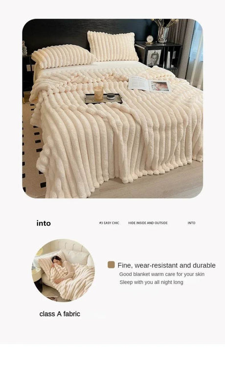 Thickened Wide Striped Multifunctional Blanket - Sleep Galleria