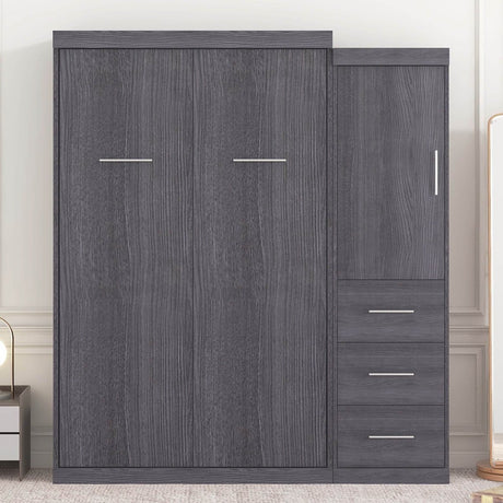 Twin Foldable Murphy Bed With Wardrobe And Drawers - Sleep Galleria