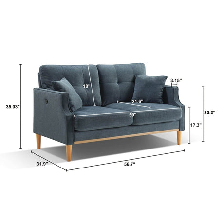 Waterproof Fabric Loveseat Sofa With USB - Sleep Galleria