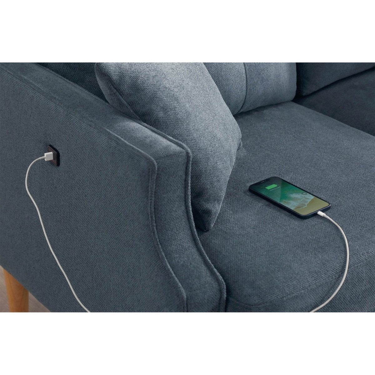 Waterproof Fabric Loveseat Sofa With USB - Sleep Galleria