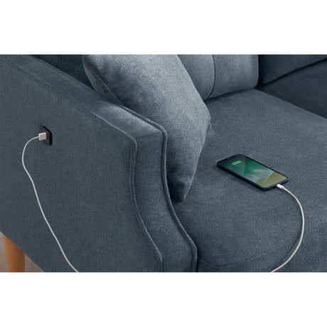 Waterproof Fabric Loveseat Sofa With USB - Sleep Galleria