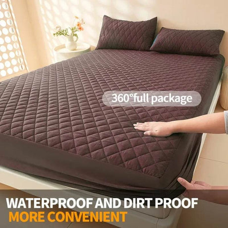 Waterproof Mattress Protector Cover Bed Fitted Sheet Single/Double/140/150/160 Muti Size Gray/White No Pillowcases - Sleep Galleria