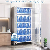 White Metal 6-Tier Storage Cabinet With Transparent Doors - Omega Lifestyles