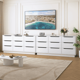White Modern 9 - Drawer Spacious Storage Dresser - Calmora - Omega Lifestyles