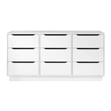 White Modern 9 - Drawer Spacious Storage Dresser - Calmora - Omega Lifestyles