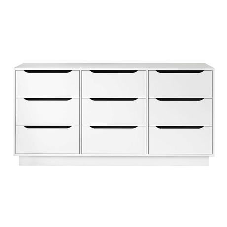 White Modern 9 - Drawer Spacious Storage Dresser - Calmora - Omega Lifestyles