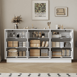 White Modern 9 - Drawer Spacious Storage Dresser - Calmora - Omega Lifestyles