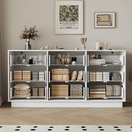White Modern 9 - Drawer Spacious Storage Dresser - Calmora - Omega Lifestyles