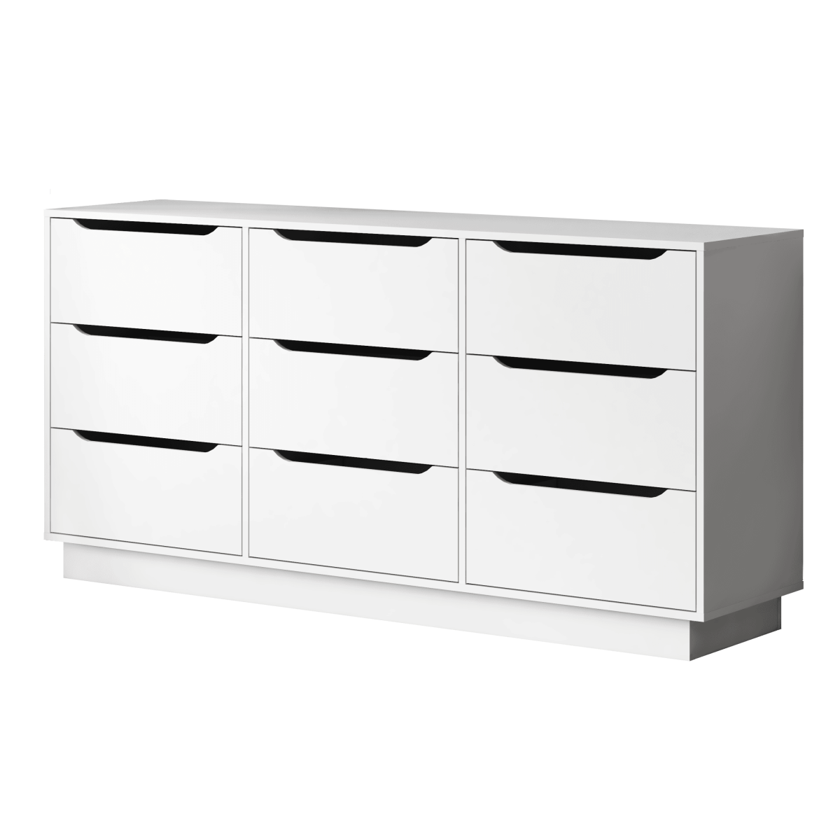 White Modern 9 - Drawer Spacious Storage Dresser - Calmora - Omega Lifestyles