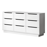White Modern 9 - Drawer Spacious Storage Dresser - Calmora - Omega Lifestyles