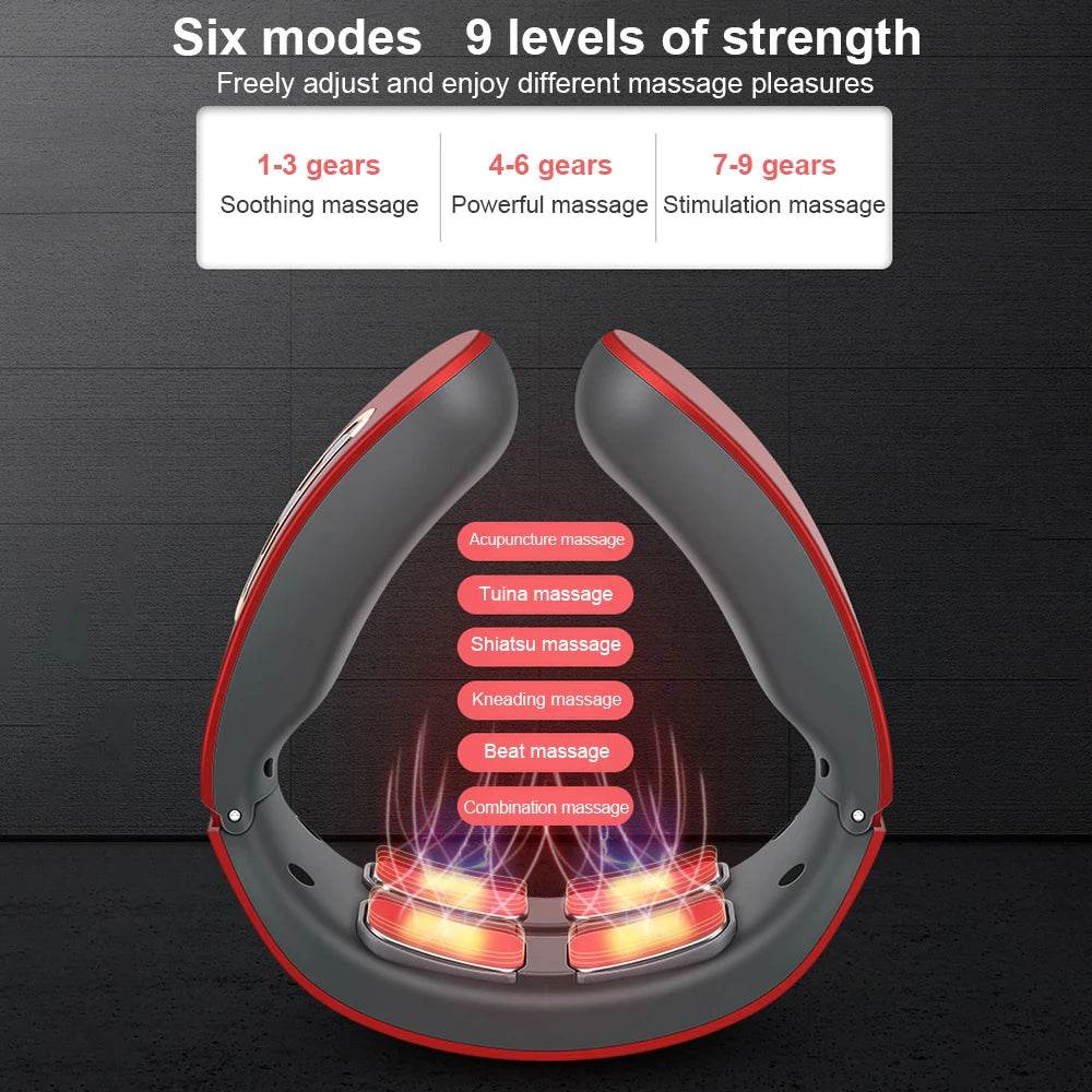 Electric Neck Shoulder TENS Pulse Massager With Heating - Sleep Galleria