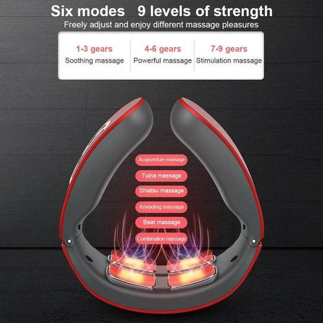 Electric Neck Shoulder TENS Pulse Massager With Heating - Sleep Galleria