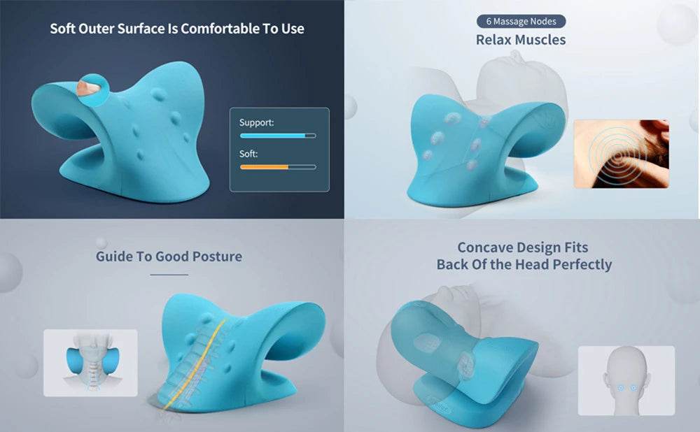 Ergonomic Neck Massage Pillow Cervical Traction Device - Sleep Galleria