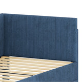 Twin L-Shaped Upholstered Corduroy Daybed With Drawers - Omega Lifestyles