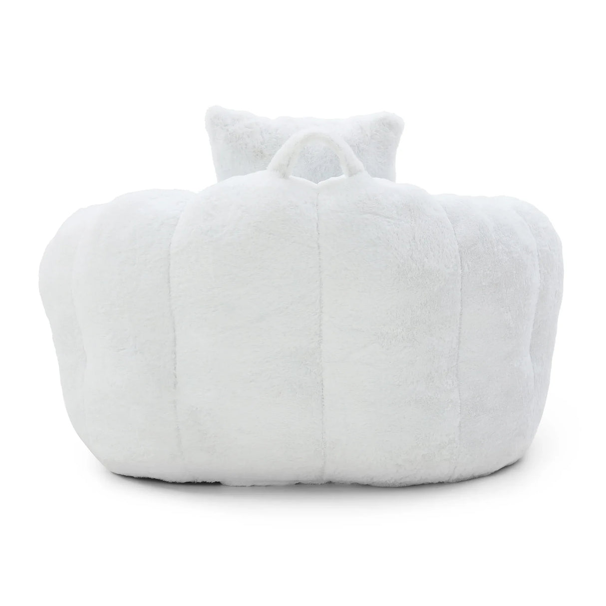 Shell-Shaped Faux Fur Foam Filled Bean Bag Chair With Footstool - Omega Lifestyles