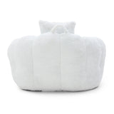 Shell-Shaped Faux Fur Foam Filled Bean Bag Chair With Footstool - Omega Lifestyles